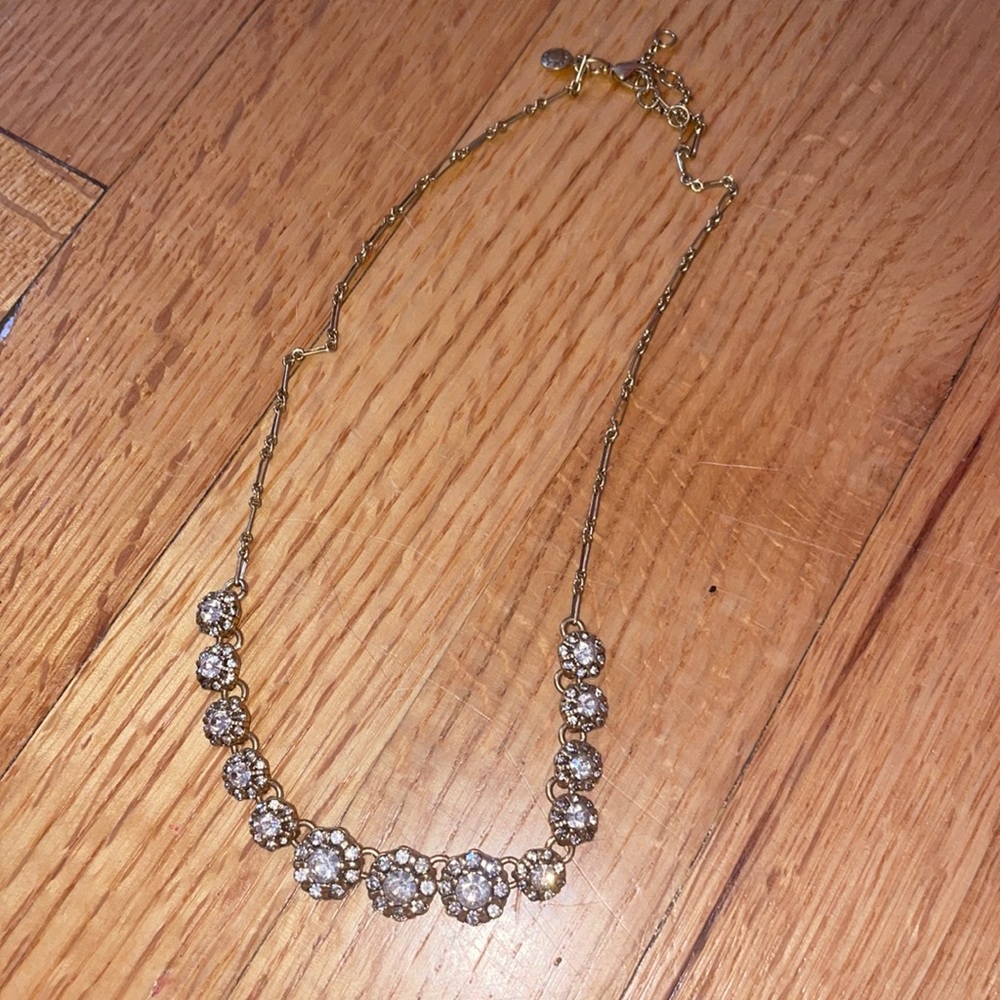 Jcrew gold petite diamond necklace
